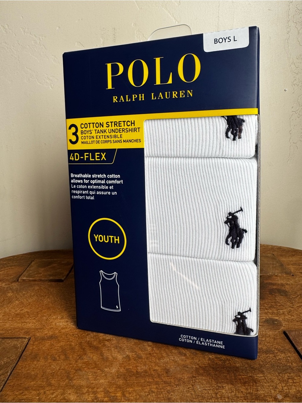 Polo by Ralph Lauren White Boys' Ribbed Cotton Tank Undershirts - 3 Pack